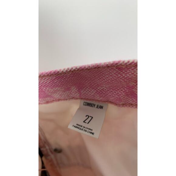 BDG Womens Pink Rose Floral Print Straight Leg Cowboy Jeans Size 27 NWT - Picture 11 of 12